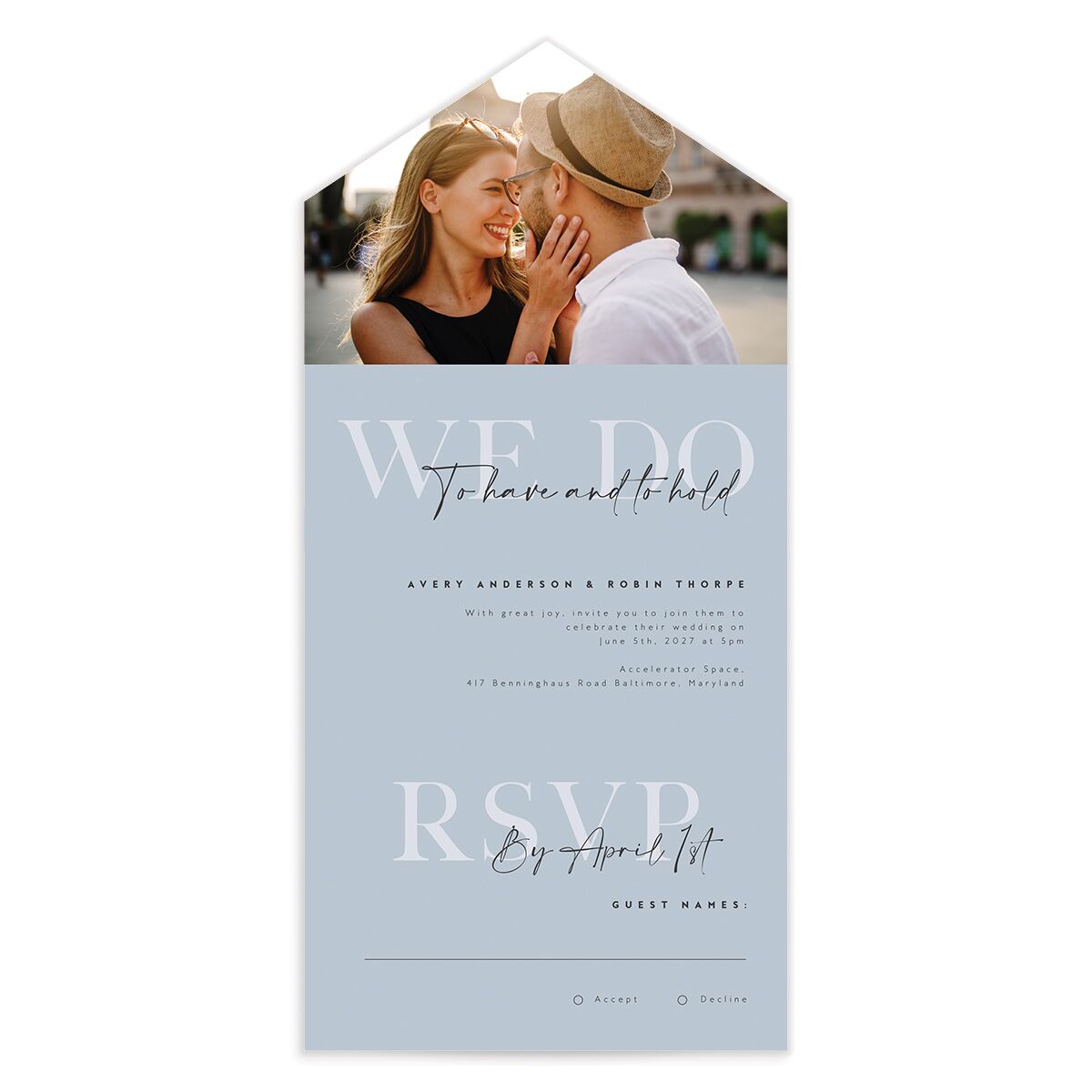 Modern Vow All-in-One Wedding Invitations