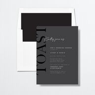 Modern Vow Bridal Shower Invitations Charcoal Signature Standard