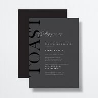 Modern Vow Bridal Shower Invitations Charcoal Signature Standard