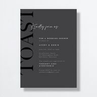 Modern Vow Bridal Shower Invitations Charcoal Signature Standard