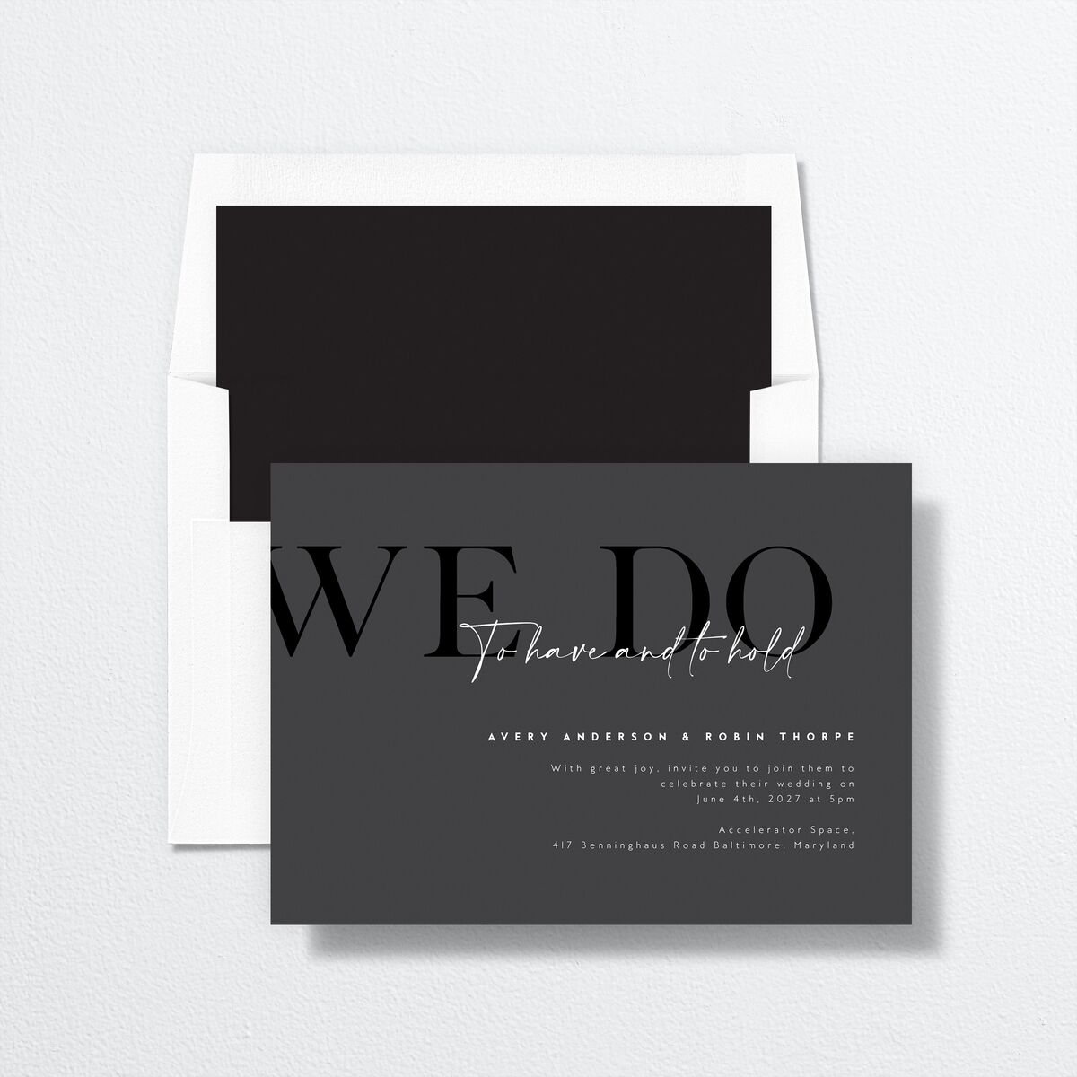 Modern Vow Standard Envelope Liners Standard Charcoal