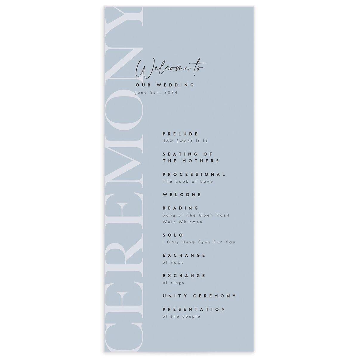 Modern Vow Wedding Programs
