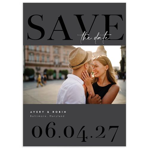 Modern Vow Save The Date Cards - Black