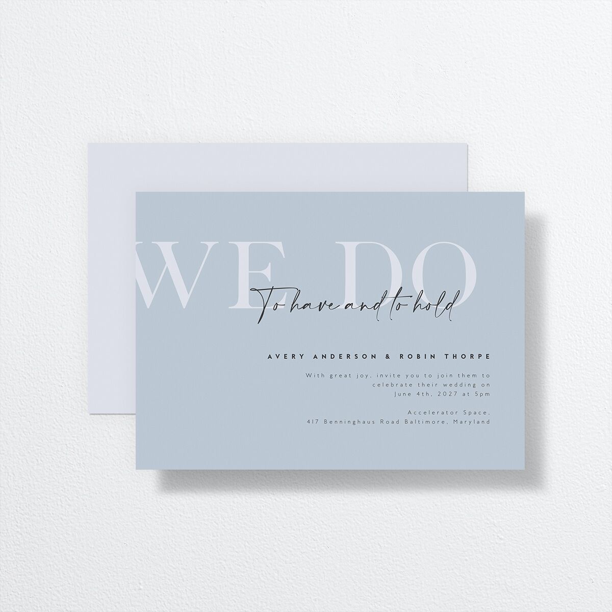 Modern Vow Wedding Invitations front-and-back