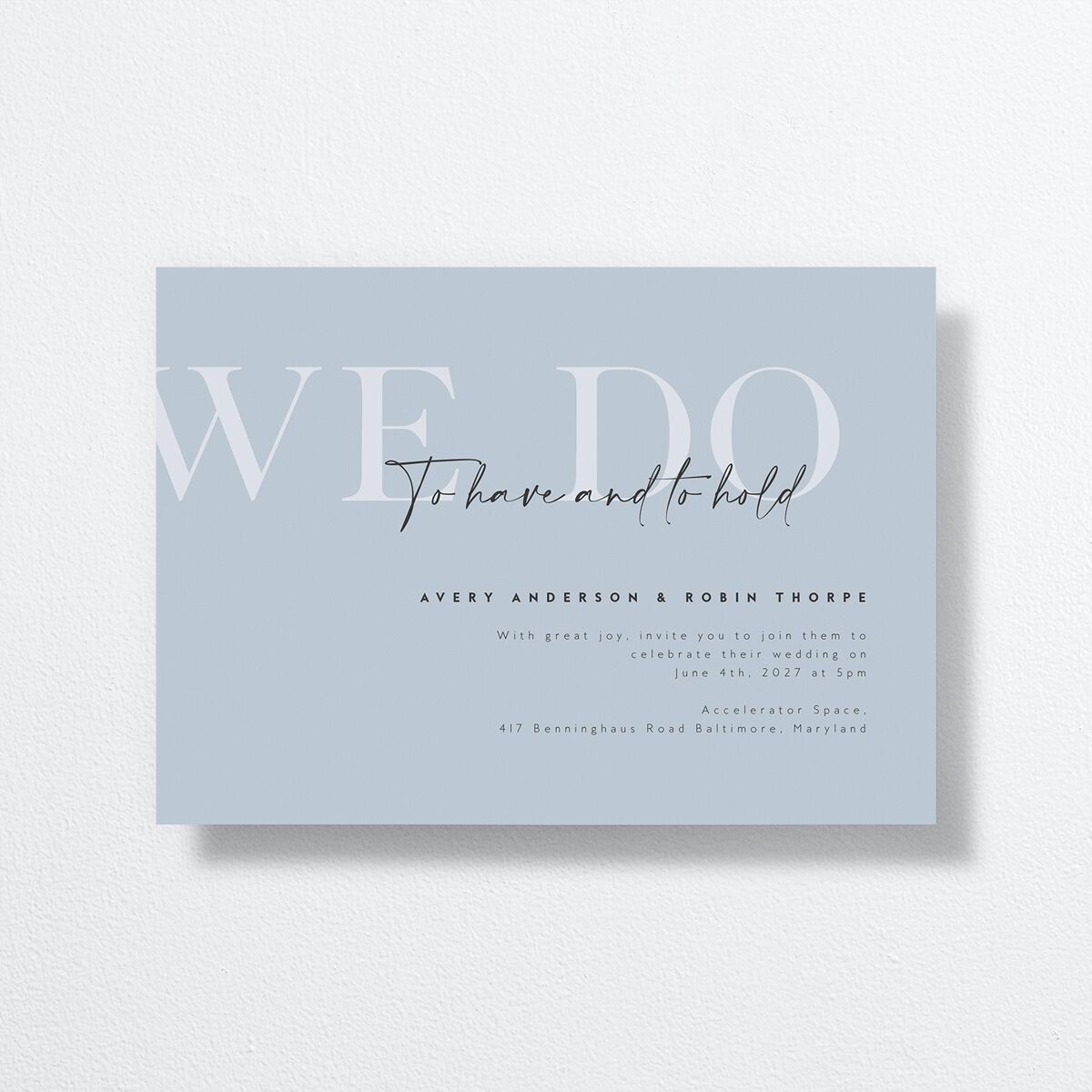 Modern Vow Wedding Invitations front