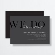 Modern Vow Wedding Invitations Charcoal Signature No Standard