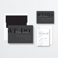 Modern Vow Wedding Invitations Charcoal Signature No Standard