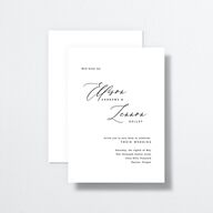 Minimal Calligraphy Wedding Invitations Midnight Signature No