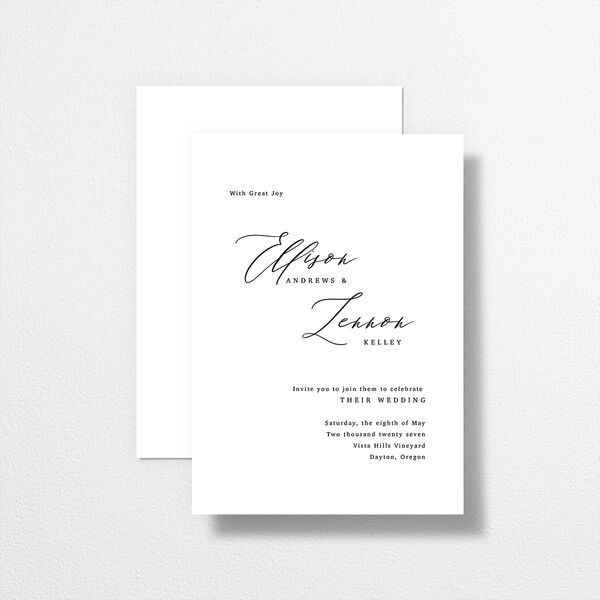 Minimal Calligraphy Wedding Invitations Midnight Signature No
