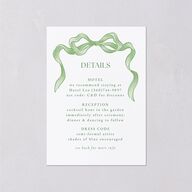 Vintage Bow Wedding Enclosure Cards Jewel Green Signature Standard
