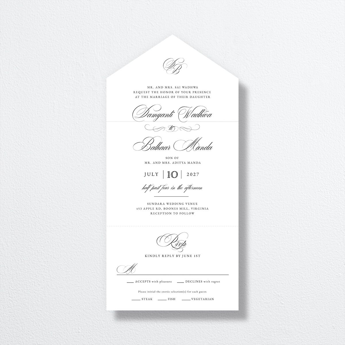 Vintage Flourish All-in-One Wedding Invitations — view 1