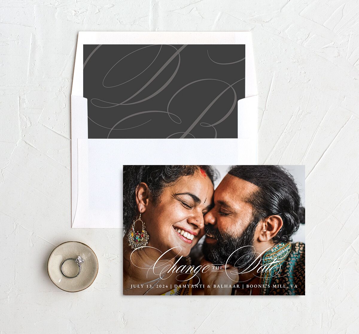 Vintage Flourish Change the Date Cards Pure White Signature