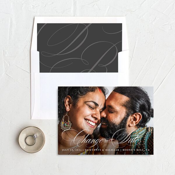 Vintage Flourish Change the Date Cards Pure White Signature
