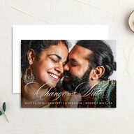 Vintage Flourish Change the Date Cards Pure White Signature