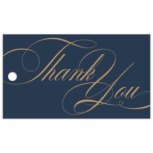 Vintage Flourish Favor Gift Tags Moody Blue Signature smooth