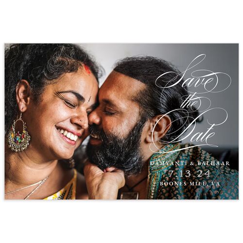 Vintage Flourish Save the Date Postcards Linen