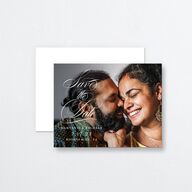 Vintage Flourish Save the Date Petite Cards Pure White Signature smooth No Standard