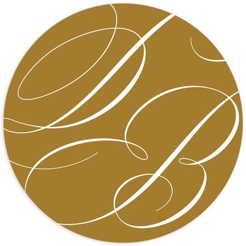 Vintage Flourish Wedding Stickers Linen Sticker