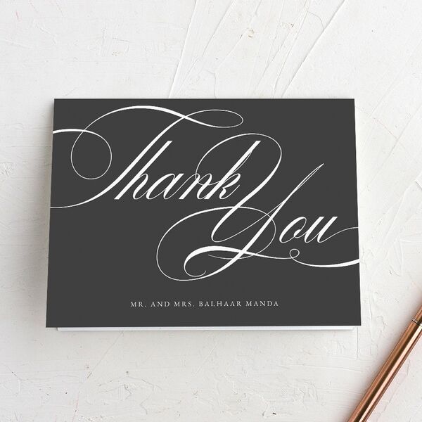 Vintage Flourish Thank You Cards Pure White