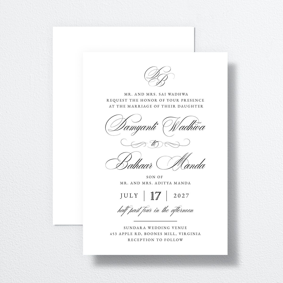 Vintage Flourish Wedding Invitations Pure White Signature No Standard