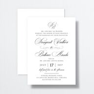 Vintage Flourish Wedding Invitations Pure White Signature No Standard