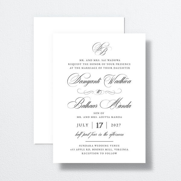Vintage Flourish Wedding Invitations Pure White Signature No Standard