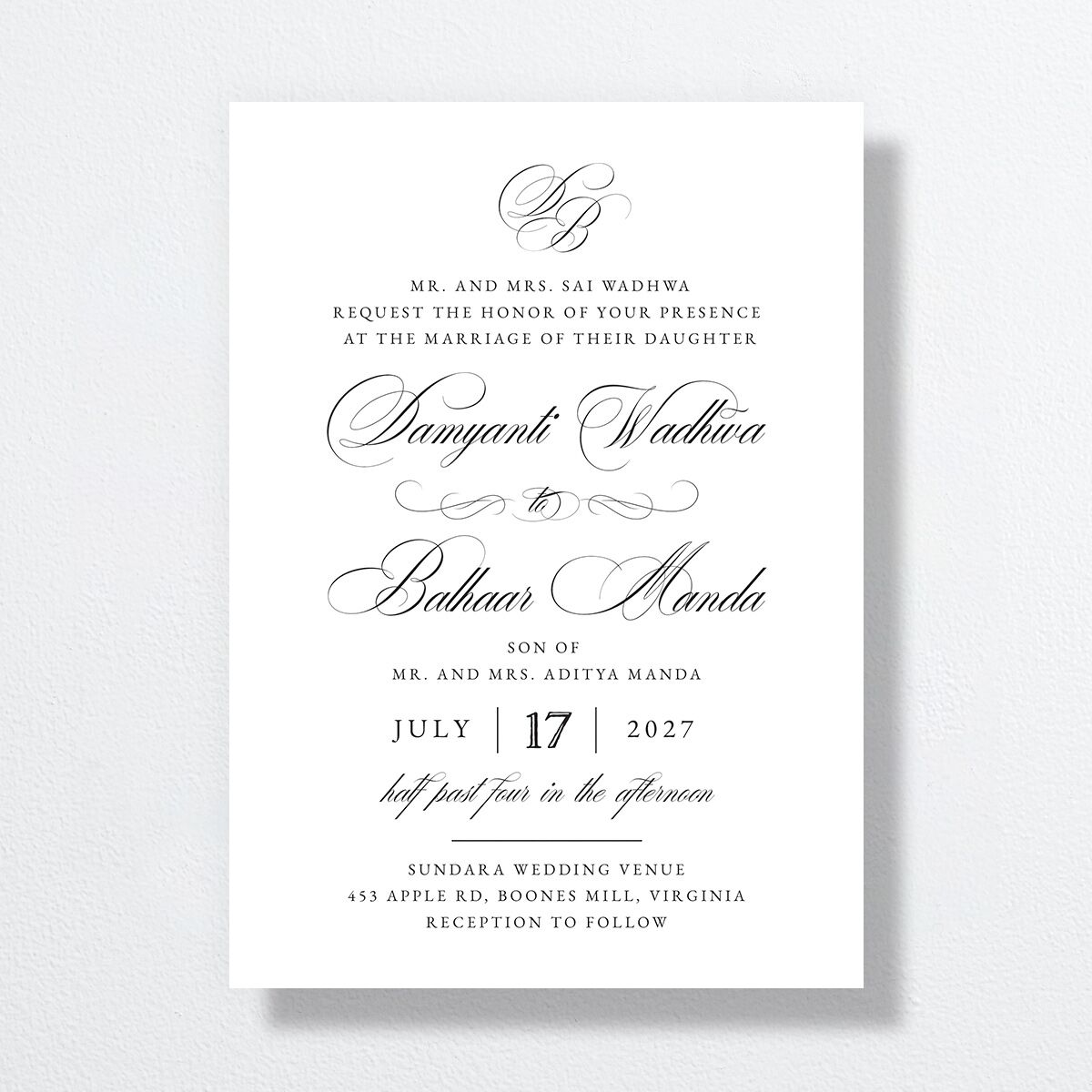 Vintage Flourish Wedding Invitations Pure White Signature No Standard