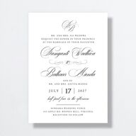 Vintage Flourish Wedding Invitations Pure White Signature No Standard