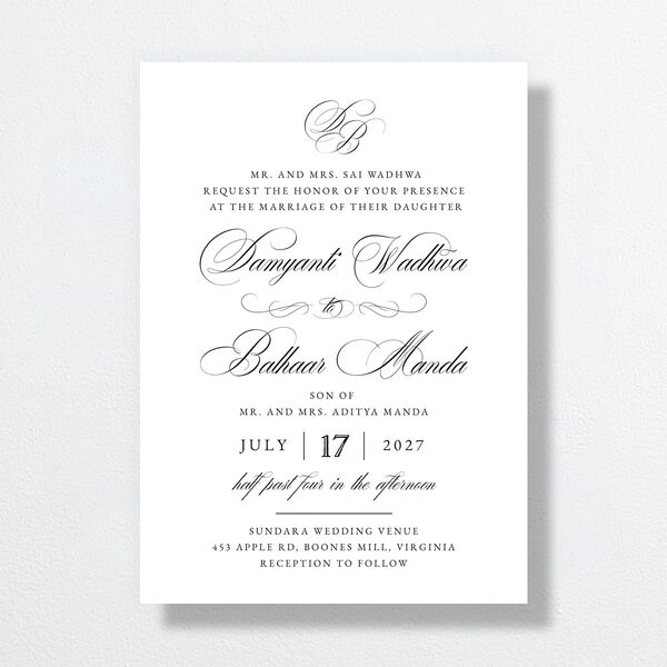 Vintage Flourish Wedding Invitations Pure White Signature No Standard