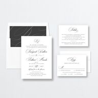 Vintage Flourish Wedding Invitations Pure White Signature No Standard
