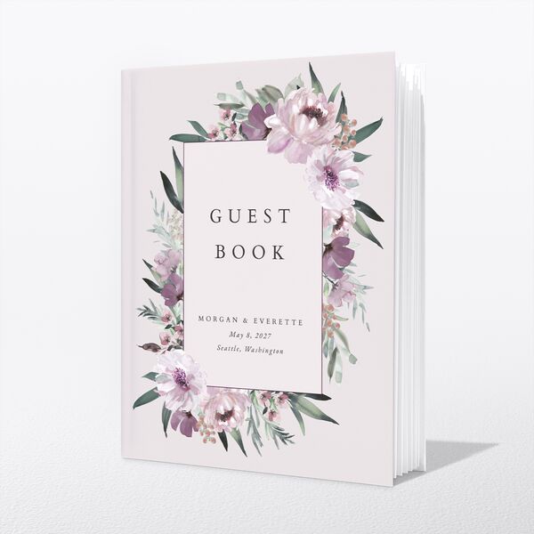 Romantic Frame Wedding Guest Book Mauve