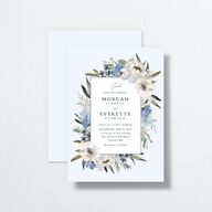 Romantic Frame Wedding Invitations Regency Blue Signature No