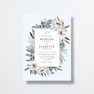 Romantic Frame Wedding Invitations Regency Blue Signature No