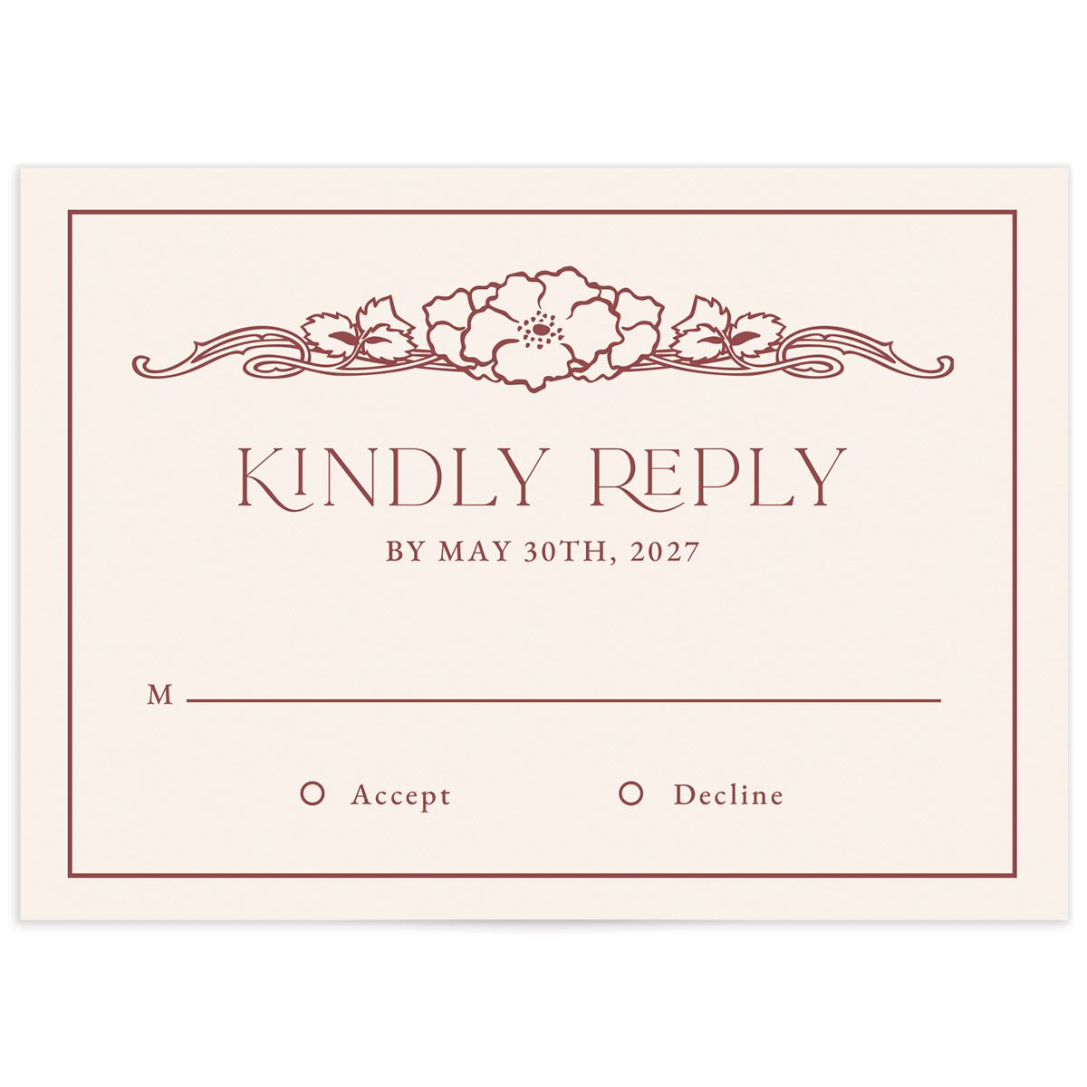 Antique Nouveau Wedding Response Cards