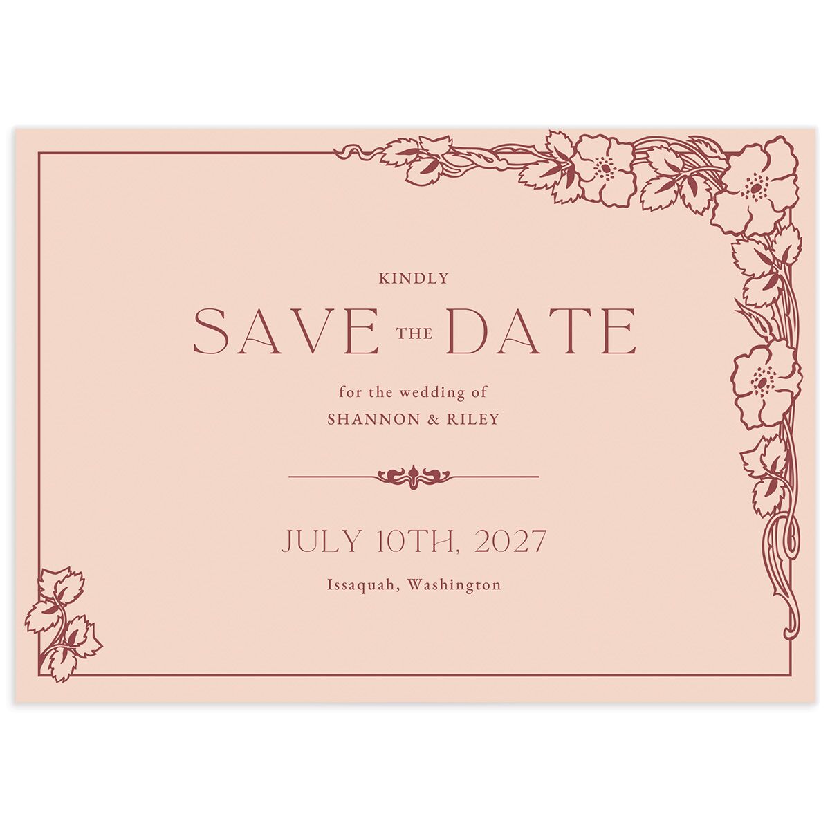 Antique Nouveau Save The Date Cards