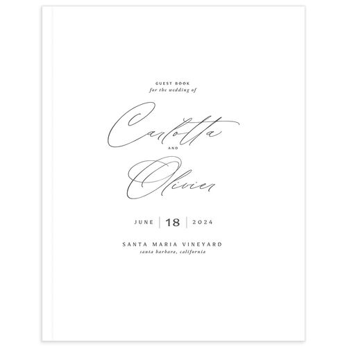 Simply Classic Wedding Guest Book Charcoal