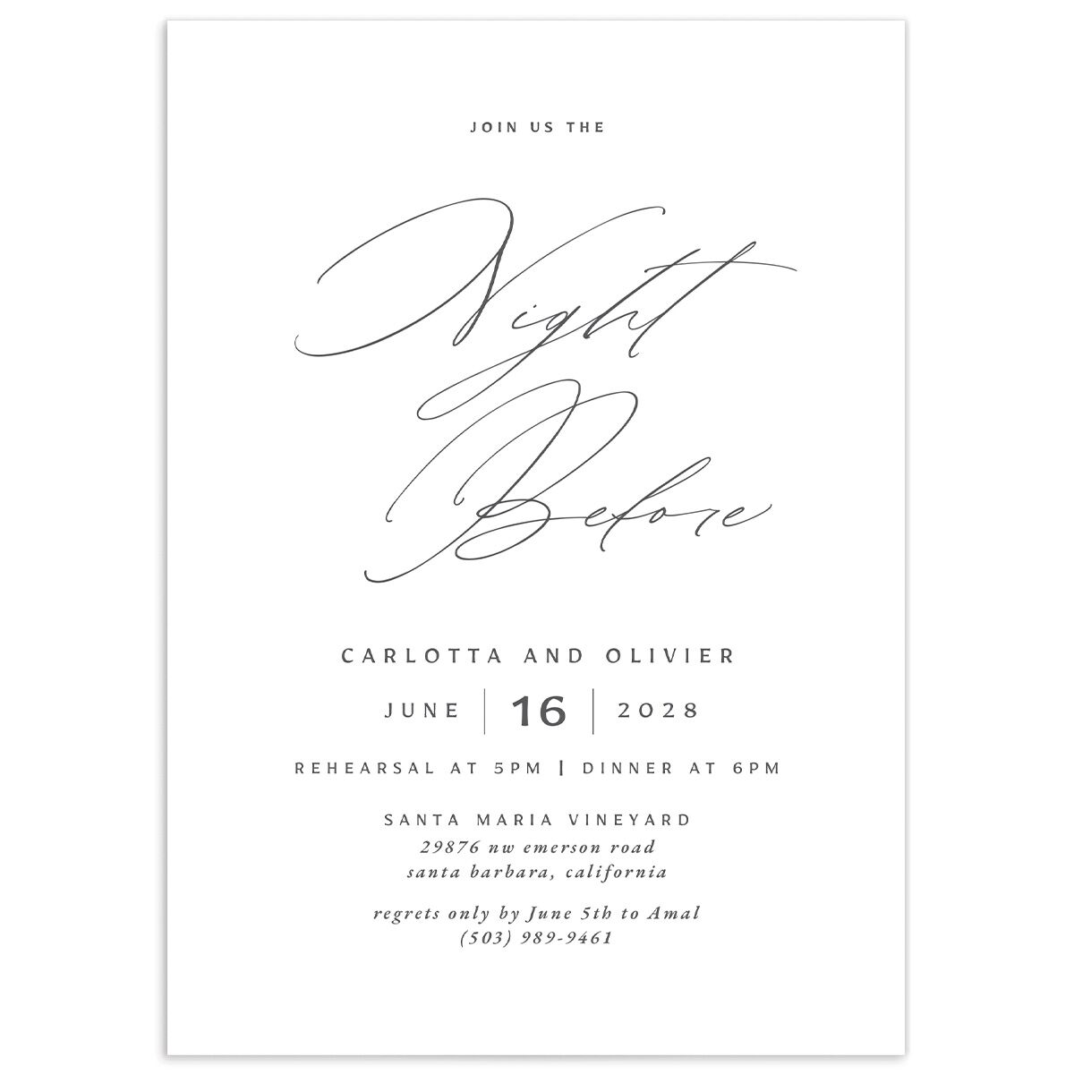 Simply Classic Rehearsal Dinner Invitations
