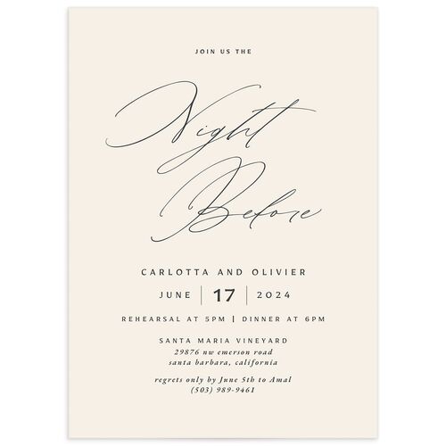 Simply Classic Rehearsal Dinner Invitations - 