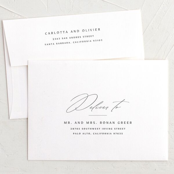 Simply Classic Thank You Card Envelopes White Standard Charcoal Both Recipient and Return Addresses Signature