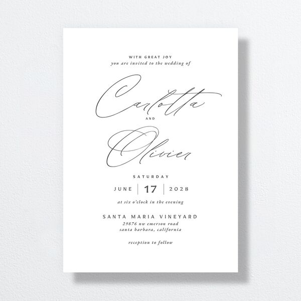 Simply Classic Wedding Invitations Charcoal Signature No Standard