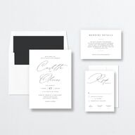 Simply Classic Wedding Invitations Charcoal Signature No Standard