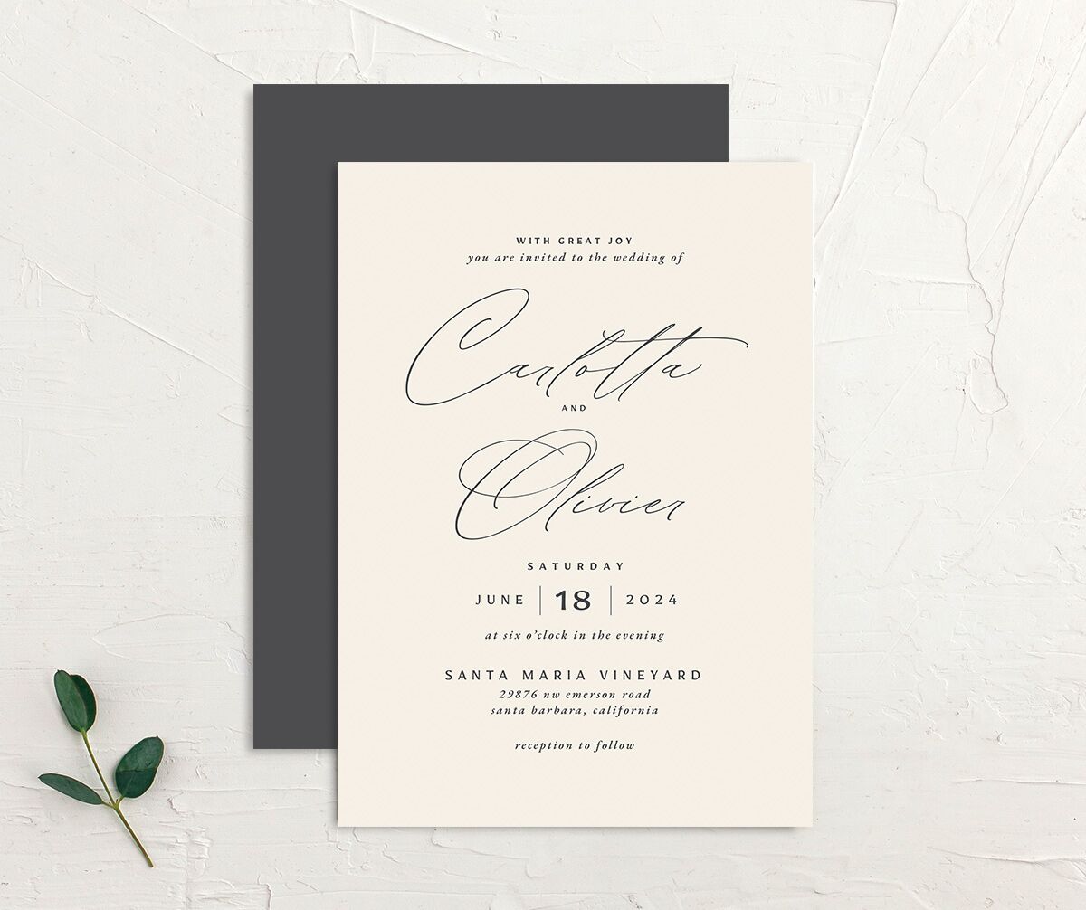 Simply Classic Wedding Invitations front-and-back