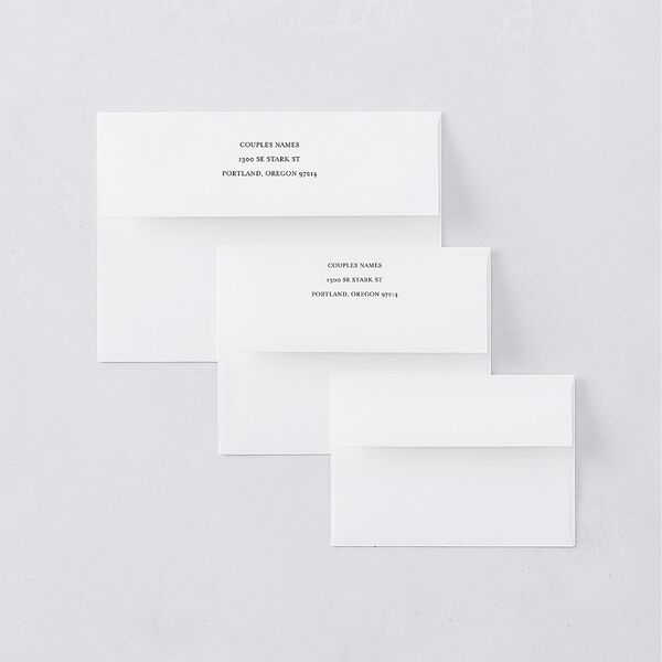 Charming Charleston Thank You Card Envelopes White Pure White Both Recipient and Return Addresses Signature Standard