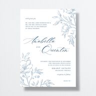 Classic Floral Wedding Invitations Dusty Blue Signature No