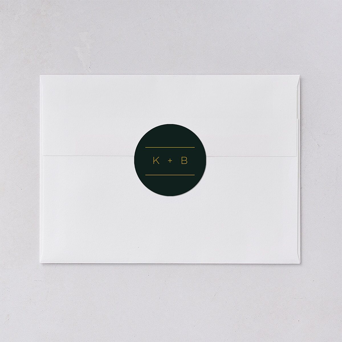 Gold Calligraphy Wedding Stickers Dark Green Circle