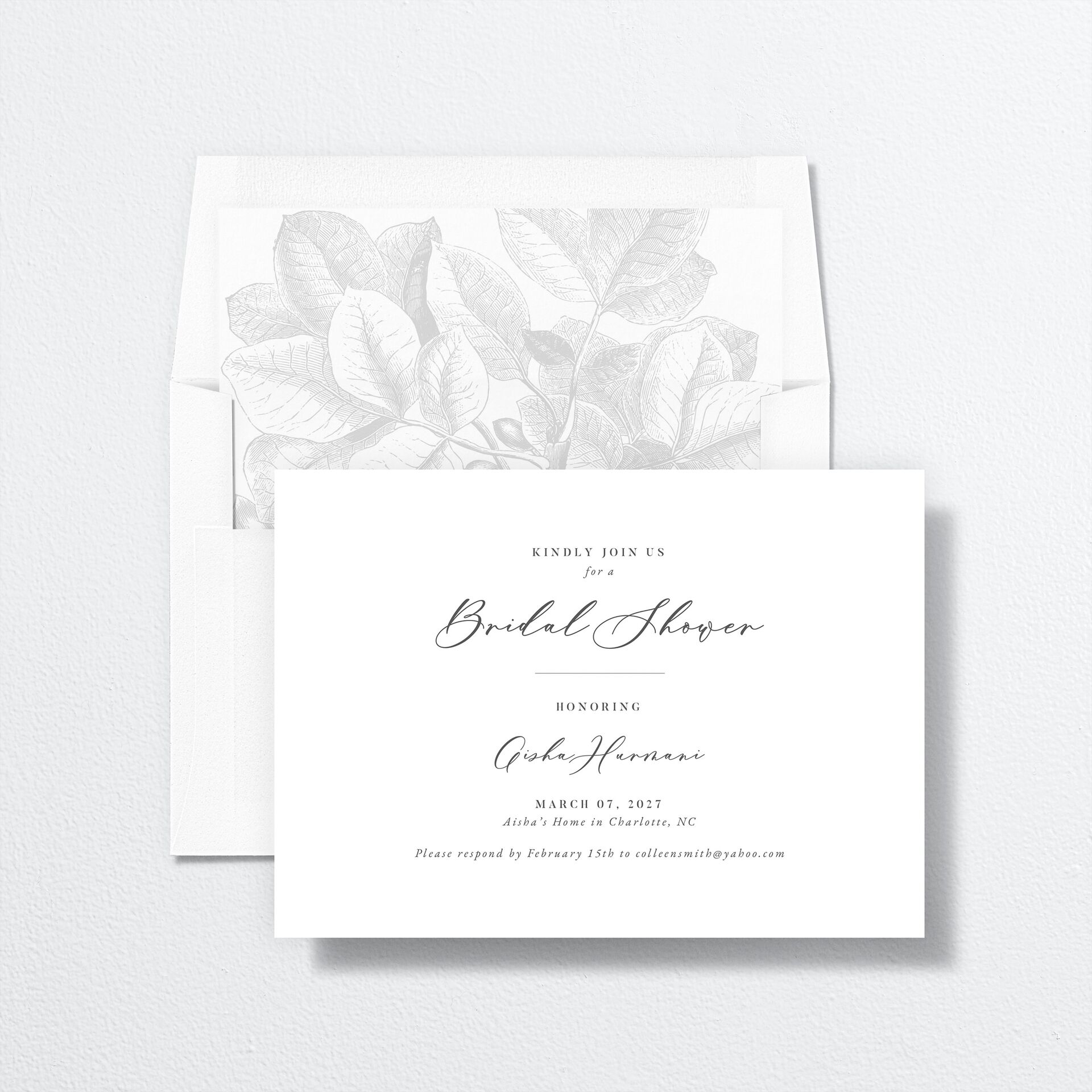 Timeless Script Bridal Shower Invitations — view 4