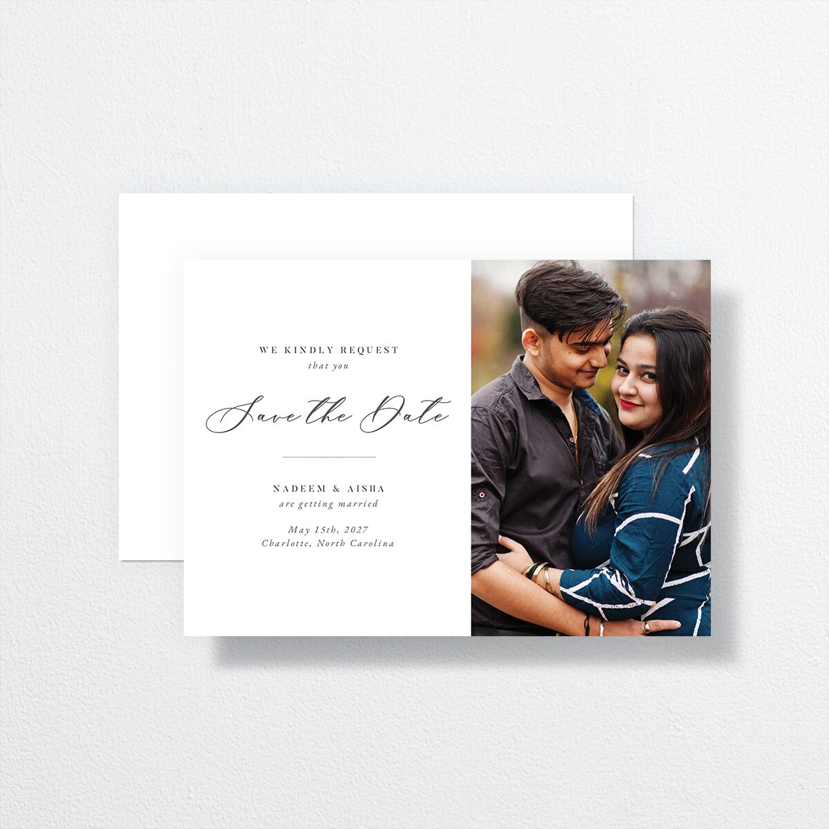 Timeless Script Save The Date Cards Medieval Grey Signature smooth No