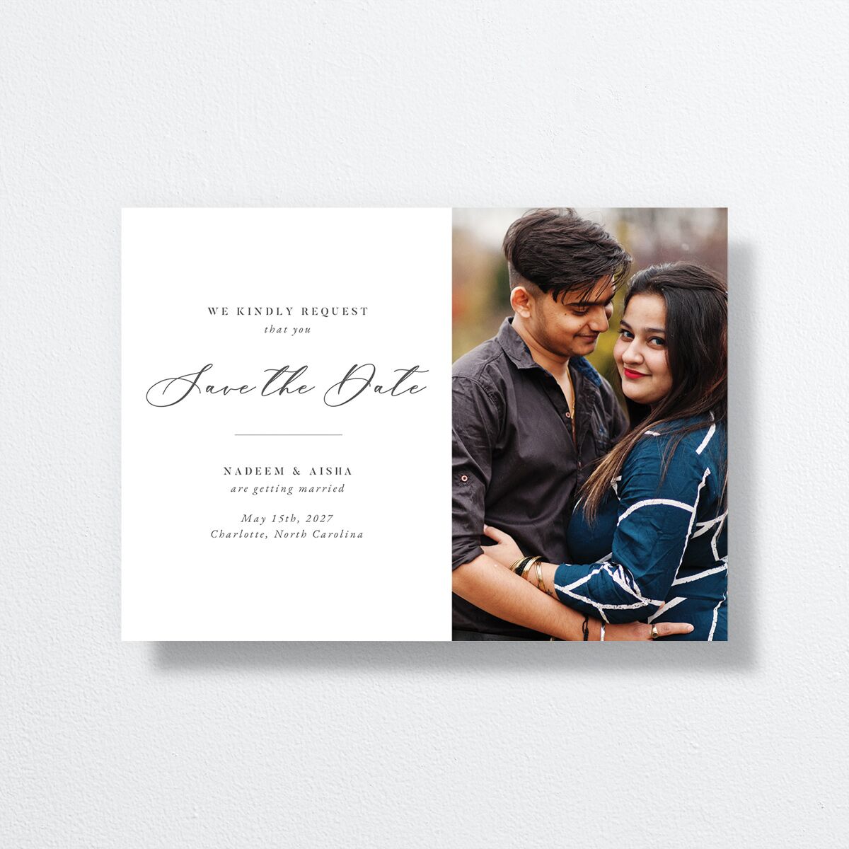Timeless Script Save The Date Cards Medieval Grey Signature smooth No