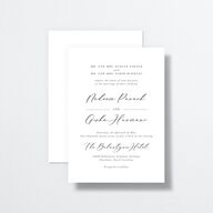 Timeless Script Wedding Invitations Medieval Grey Signature No