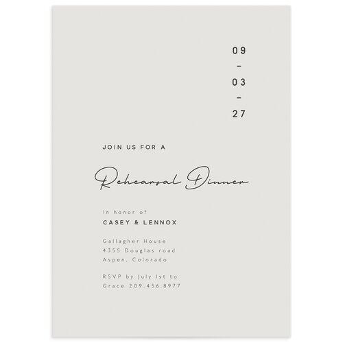 Modern Photograph Rehearsal Dinner Invitations Mist Signature